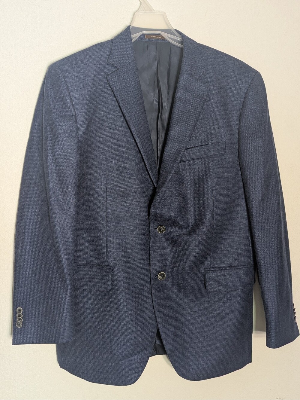 Peter Millar Men's Suit Coat Sport Jacket Blazer Navy Wool Silk Linen Canada 42R